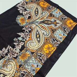 Black and Orange Paisley Scarf